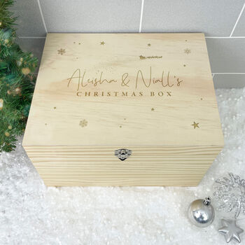 Personalised Couples Christmas Eve Box Five Sizes, 2 of 8