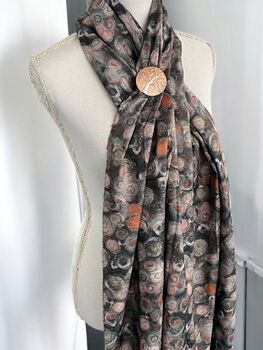 Gift Boxed Multicoloured Circles Scarf And Magnetic Brooch Set, 5 of 7