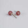 Sterling Silver Red Speckle Crystal Ball Stud Earrings, thumbnail 3 of 6
