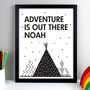 Personalised Adventure Is Out There Black Framed Print, thumbnail 1 of 5