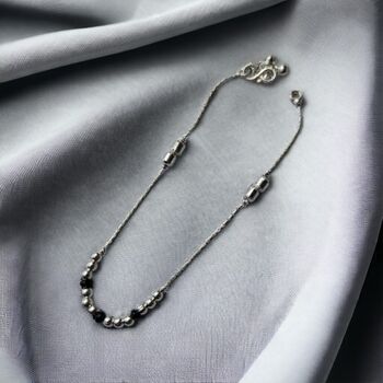Pure Silver Black Bead Payal Anklet, 2 of 3