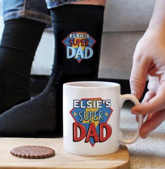 Personalised Super Dad Mug And Socks Set, 2 of 3