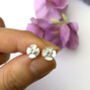 Well Done Exam Graduation Sterling Silver Mini Blossom Flower Earrings, thumbnail 7 of 8