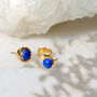 Maya Lapis Lazuli Stud Earrings Silver Or Gold Plated, thumbnail 1 of 12