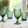 Botanical Green Fern Leaf Glassware, thumbnail 3 of 9