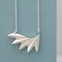 Sterling Silver Geometric Fan Necklace, thumbnail 4 of 10