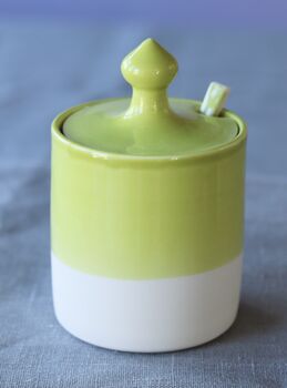 Handmade Porcelain Lidded Marmalade Pot With Spoon, 4 of 7