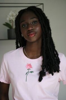 Single Pink Rose T Shirt, 4 of 9