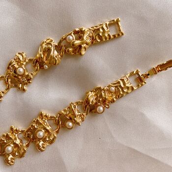 Vintage 1980s Chunky Gold Plated Bracelet, 3 of 3