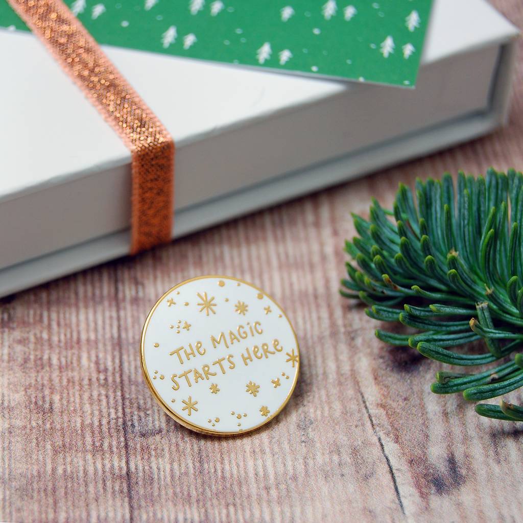The Magic Starts Here Enamel Pin Keepsake Card By Clara and Macy