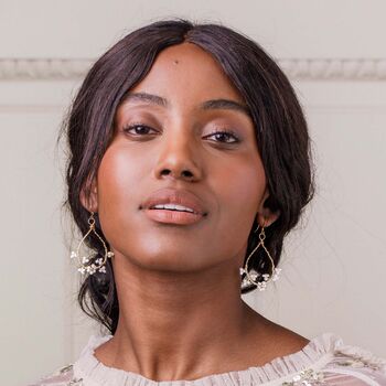 Flora Teardrop Bridal Earrings – Handmade Floral Drop Earrings In Gold Or Silver, 5 of 6