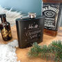 Personalised Christmas Spirit Engraved Black Metal Hip Flask 6oz, thumbnail 5 of 7