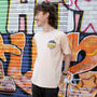 Ripe Records Unisex 90s Style Rave T Shirt In Peach, thumbnail 2 of 6