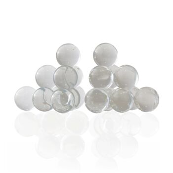 Set Of Two Clear Crystal Sphere Bookends, 2 of 2