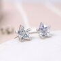 Tiny Sterling Silver Cz Star Stud Earrings, thumbnail 3 of 7