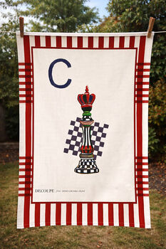 Personalised Alphabet Linen Tea Towel, 4 of 12