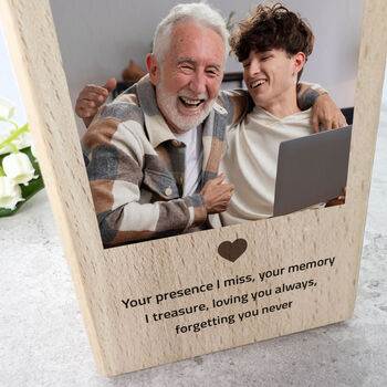 Personalised Memorial Bold Text Wood Photo Tea Light Holder 10cm, 3 of 5