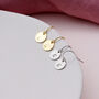 Sterling Silver Personalised Initial Disc Earrings, thumbnail 2 of 2
