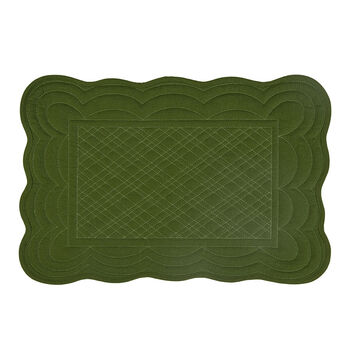 Emerald Quilted Scalloped Placemats, 2 of 5