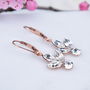 Rose Gold Plated Rhinestone Cluster Earrings, thumbnail 1 of 5