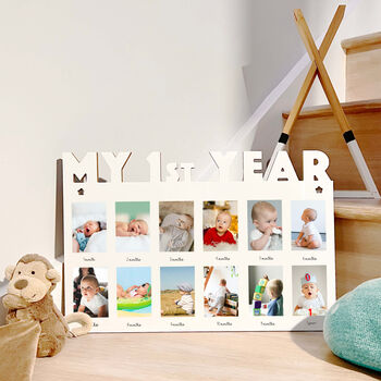 My 1st Year Baby Wall Hung Frame With Photos, 4 of 9