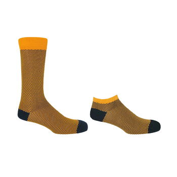 Lux Taylor Yellow Luxury Crew And Trainer Men’s Socks, 2 of 5