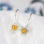 Sterling Silver Daffodil Drop Earrings, thumbnail 1 of 8