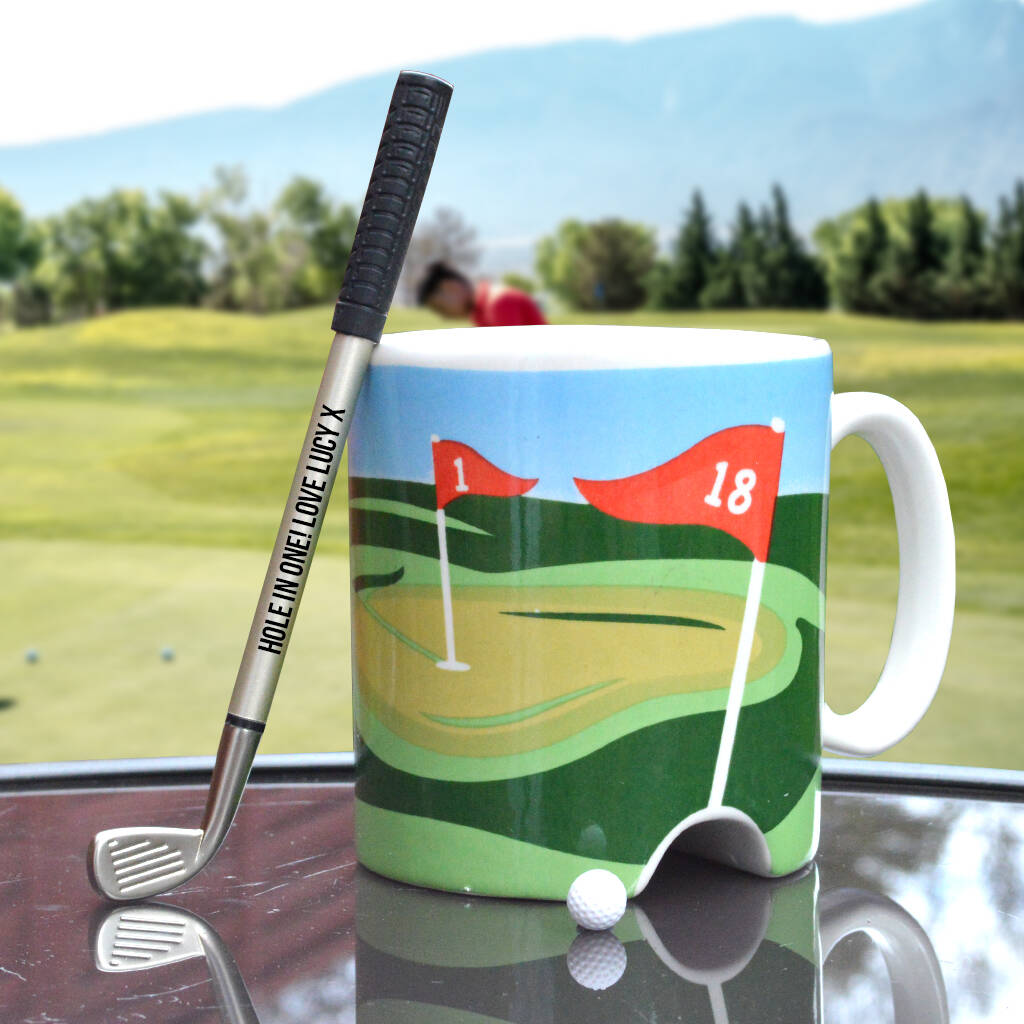 Personalised Mini Putter Pen And Golf Design Mug, 1 of 4