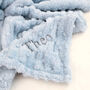 Personalised Blue Textured Fluffy Baby Blanket, thumbnail 2 of 6