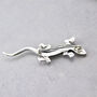 Sterling Silver Marcasite Lizard Gecko Brooch, thumbnail 4 of 9