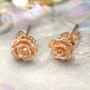 Nature Flower Rose Flower Sterling Silver Stud Earrings, thumbnail 11 of 12