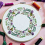Christmas Wreath Botanical Embroidery Kit, thumbnail 3 of 4