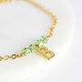 Birthstone Bar Bracelet With Initial Charm, thumbnail 8 of 12