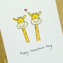 Personalised Giraffes In Love Handmade Card, thumbnail 3 of 4
