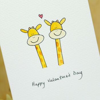 Personalised Giraffes In Love Handmade Card, 3 of 4