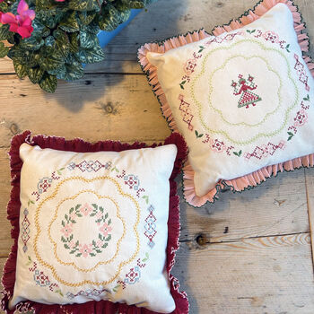 Cross Stitch Cushion Wreath, 5 of 5