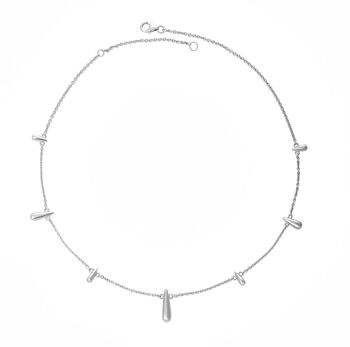 925 Sterling Silver Designer Shard Station Necklace, 2 of 6