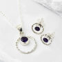 Infinity Bliss Amethyst Silver Necklace And Earring Set, thumbnail 1 of 9