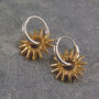 Sunray Gold Plated Silver Charm Hoop Earrings, thumbnail 5 of 7