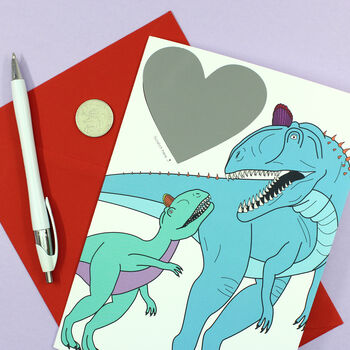 Heart Dinosaur Valentine's Day Scratch Card, 6 of 8