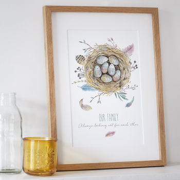 Personalised Family Nest Print With Names, 4 of 10