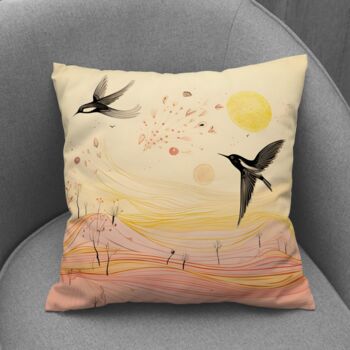 Harmony Of Swifts Hand Made Poly Linen Cushions, 5 of 7