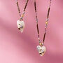 Mother Of Pearl Heart And Bright Beaded Chain Necklace, thumbnail 3 of 12