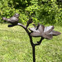 Ornate Flower Cast Iron Bird Feeder Stake, thumbnail 2 of 6