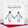 Personalised Penguin Couple Christmas Card, thumbnail 3 of 3