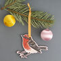 Robin Wooden Lasercut Christmas Decoration, thumbnail 3 of 9