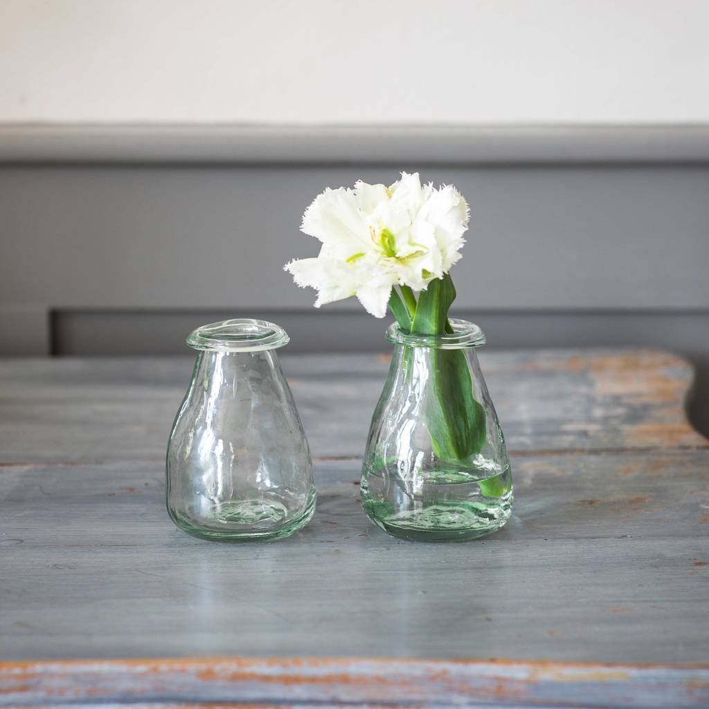 Pair Of Recycled Glass Bud Vases, 1 of 2