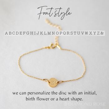30th Birthday Jewellery Gift – Custom Silver Bracelet With Personalised Disc Charm, 6 of 7