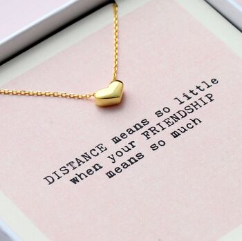 Distance Means So Little Friendship Heart Necklace, 3 of 7