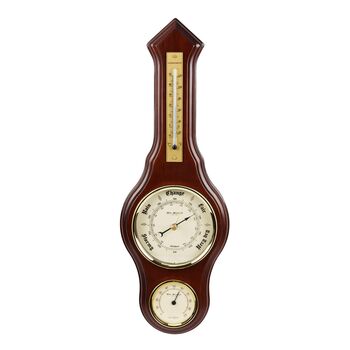 Mahogany Wooden Wall Weather Station Banjo Barometer, 4 of 4